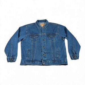 Vintage Open Trails Jacket Adult EXTRA LARGE Blue Stonewashed Denim Jean Y2K